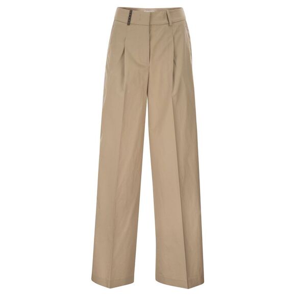 Peserico Women Tailored Trousers In Stretch Cotton With Pleats